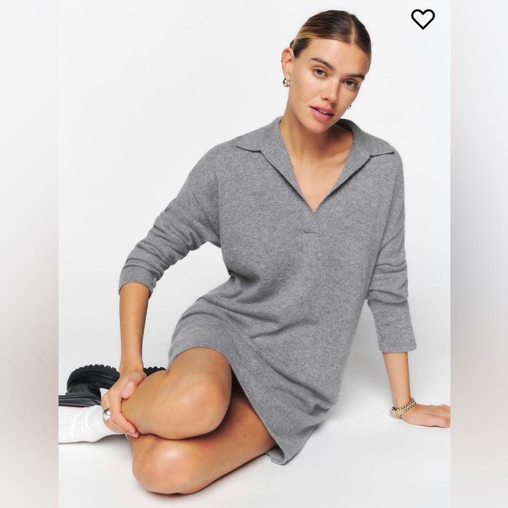 NWT Reformation Doreen Cashmere Polo Dress